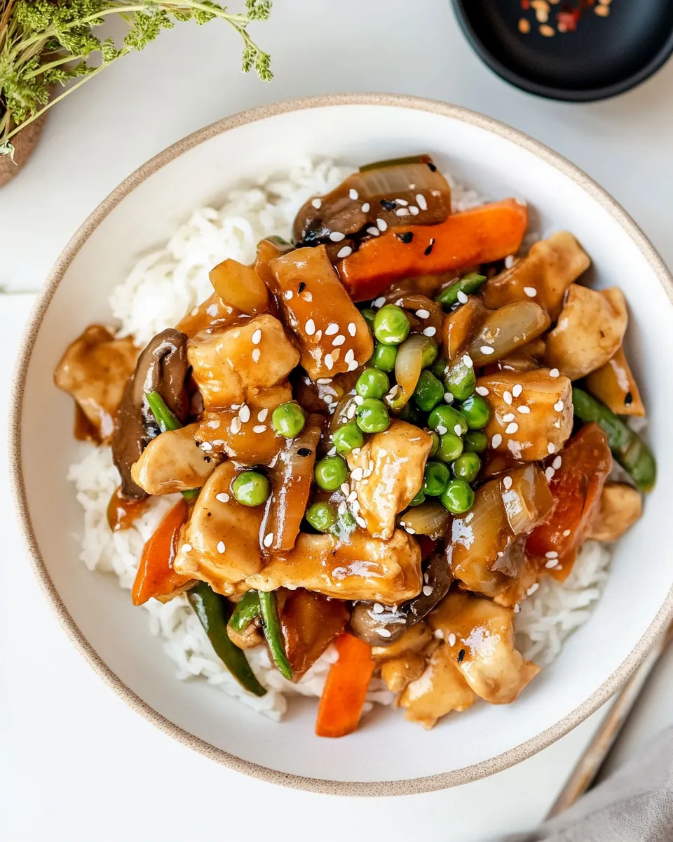 Delicious Moo Goo Gai Pan shot