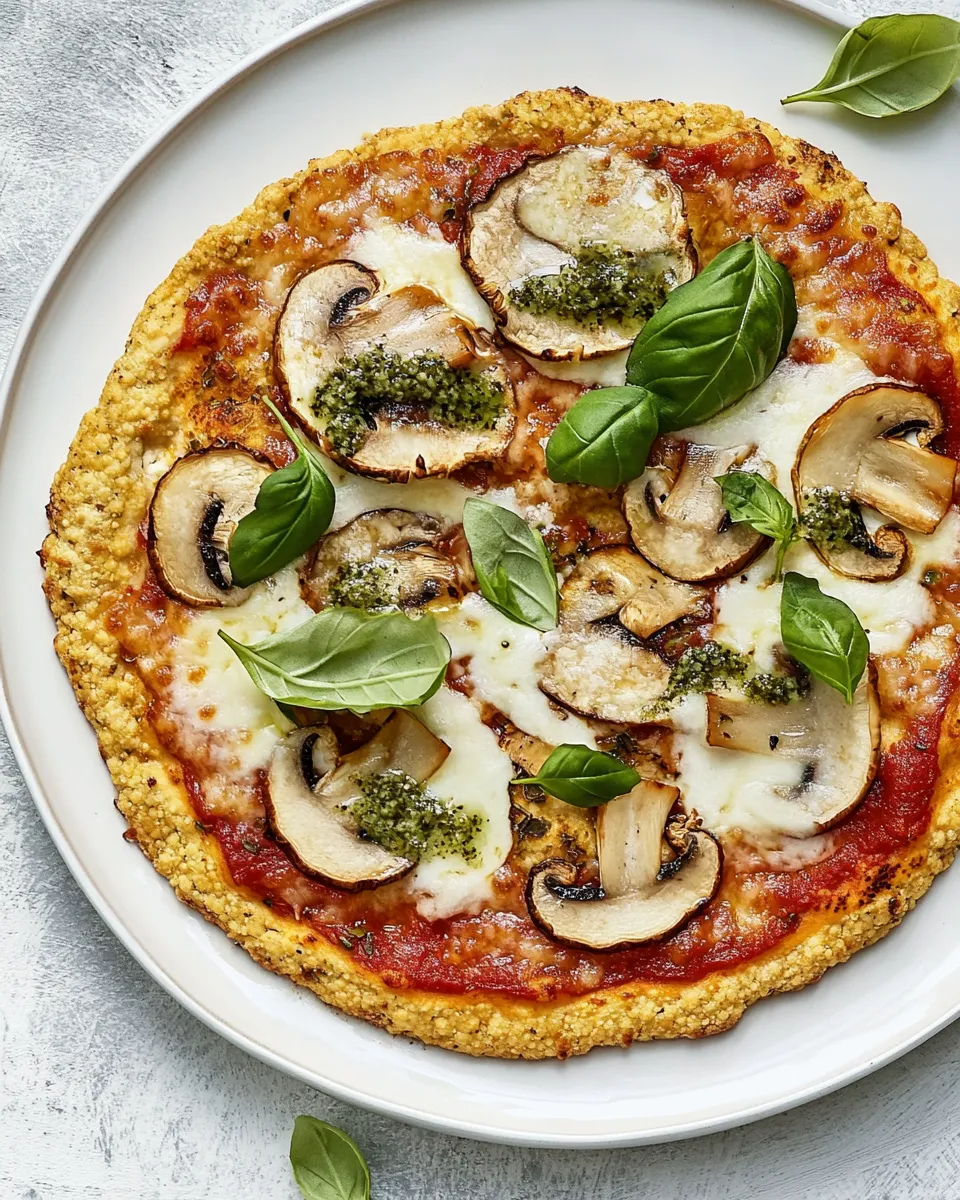 Classic Mozzarella & Mushroom Cauliflower Crust Pizza image