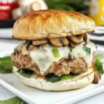 Easy Mushroom Cheese Stuffed Sriracha Chive Turkey Burgers photo