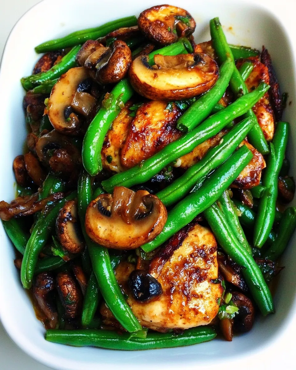 Homemade Mushroom Chicken with Green Beans photo