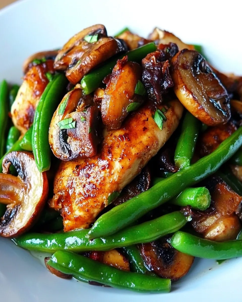 Classic Mushroom Chicken with Green Beans recipe image