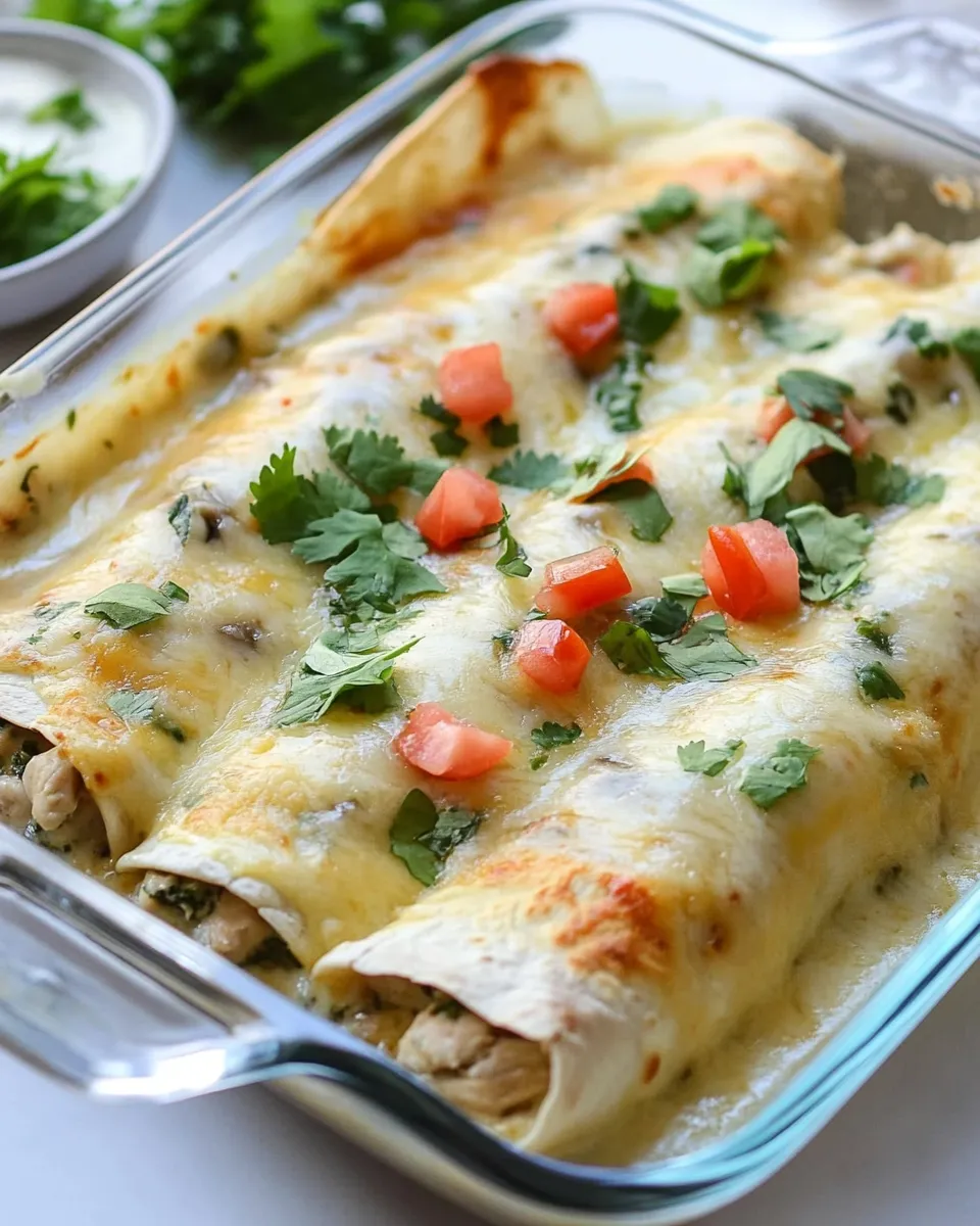 Homemade Mushroom, Spinach, and Chicken Enchiladas photo