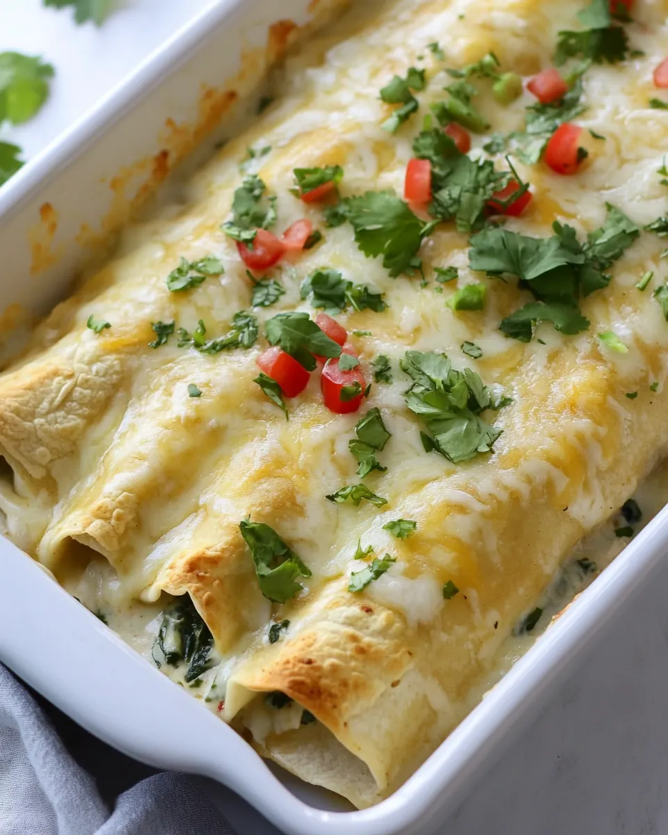 Easy Mushroom, Spinach, and Chicken Enchiladas recipe photo