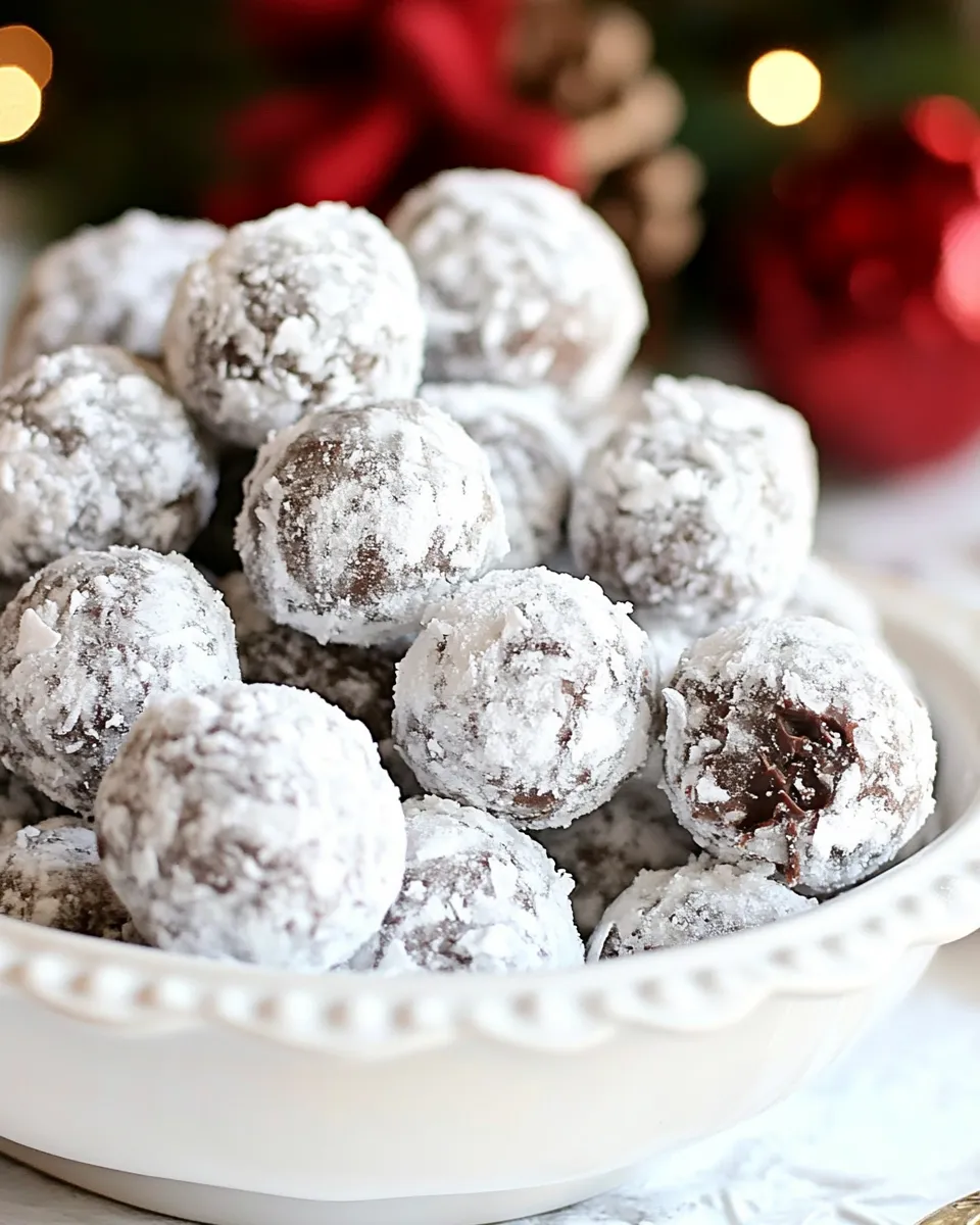 Sweet No-Bake Fudge Snow Balls shot