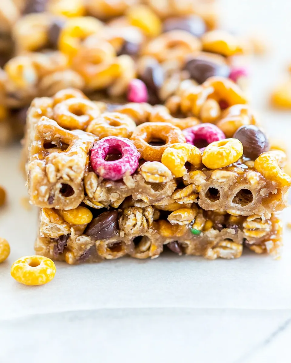 Quick No-Bake Honey Nut Cheerios Snack Bars shot