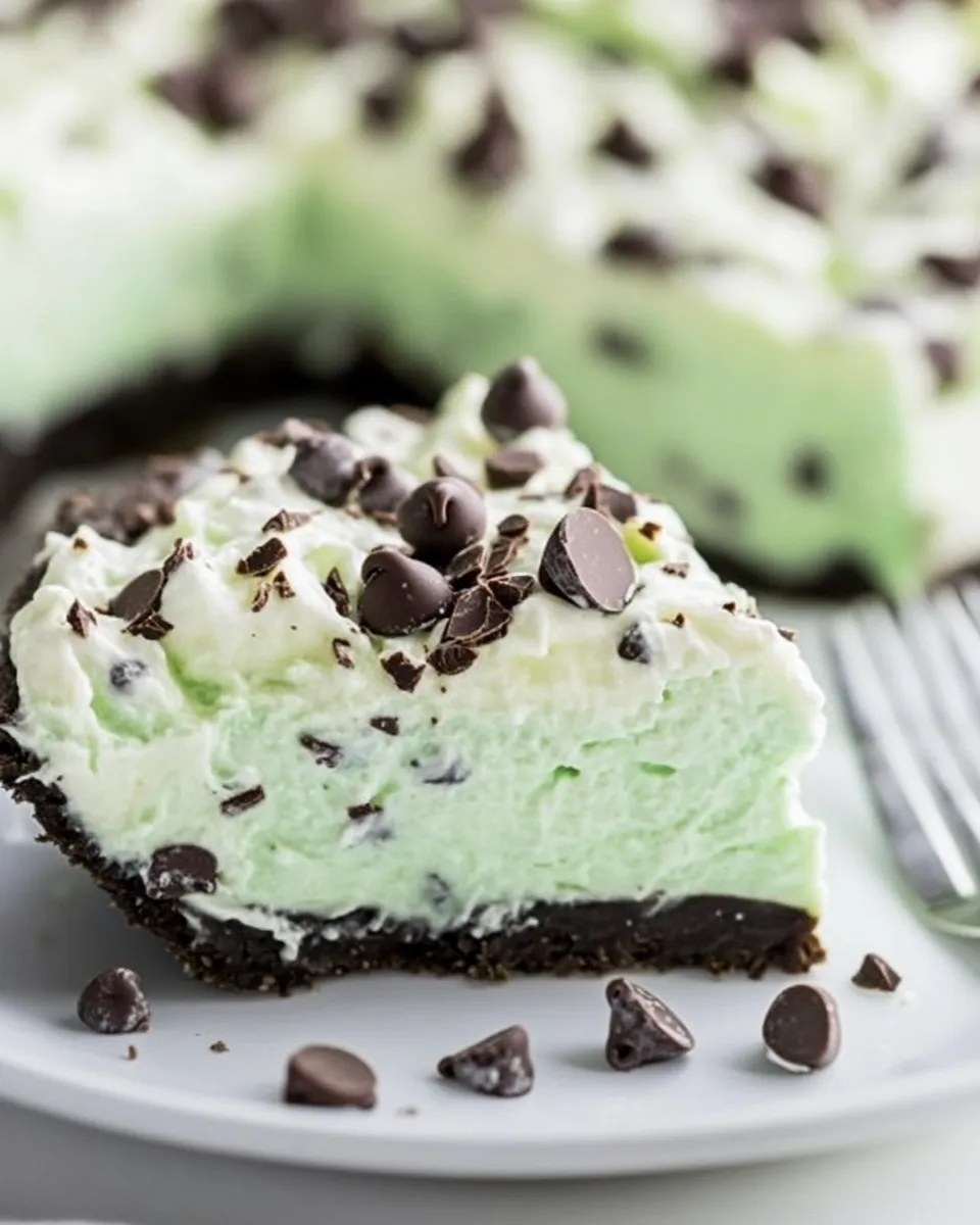 Classic No-Bake Mint Chocolate Chip Pie image