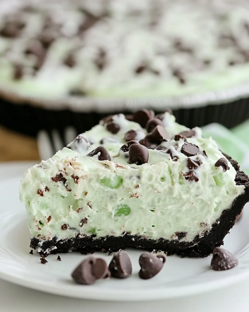 Easy No-Bake Mint Chocolate Chip Pie recipe photo