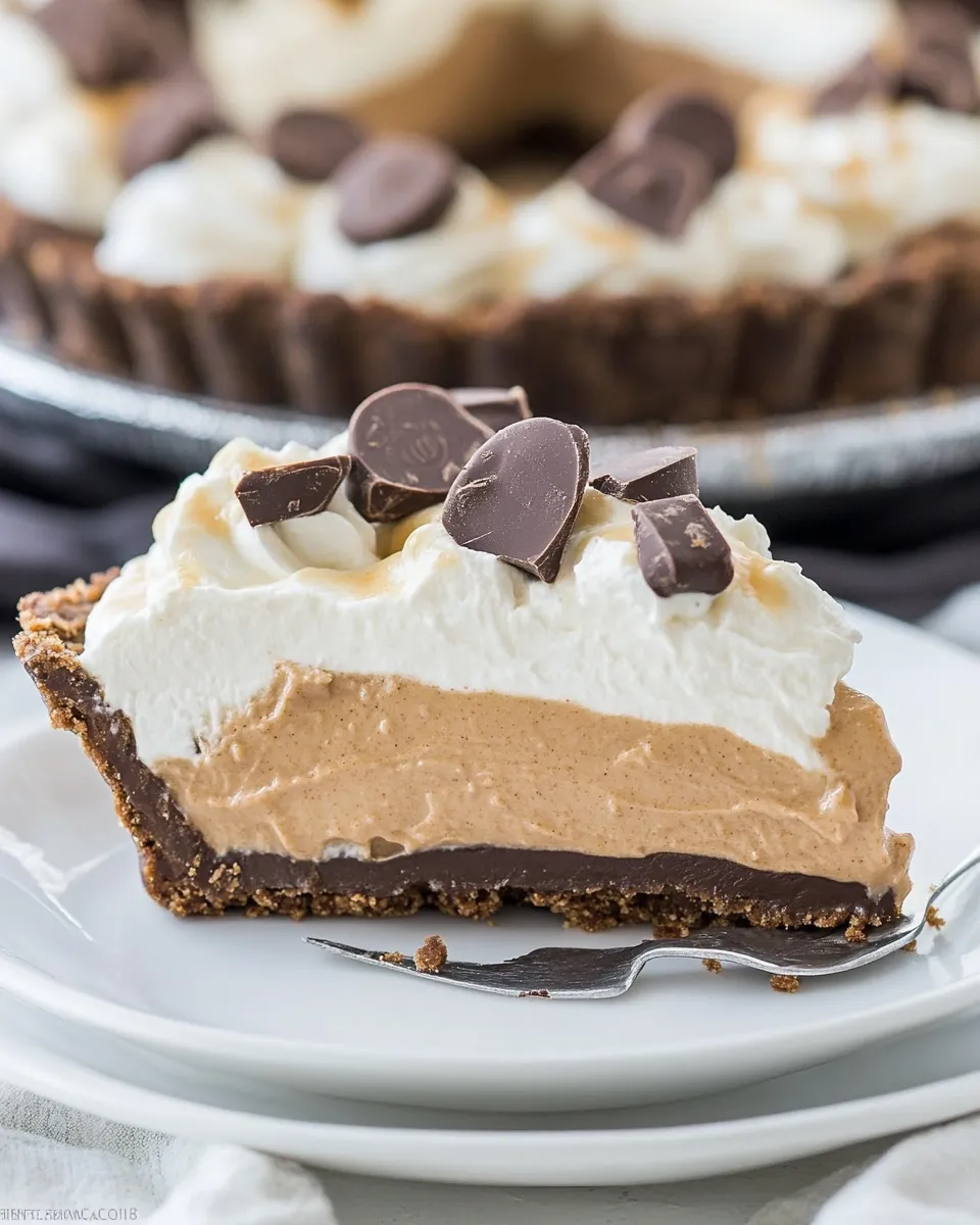 Delicious No-Bake Peanut Butter Chocolate Cream Pie image