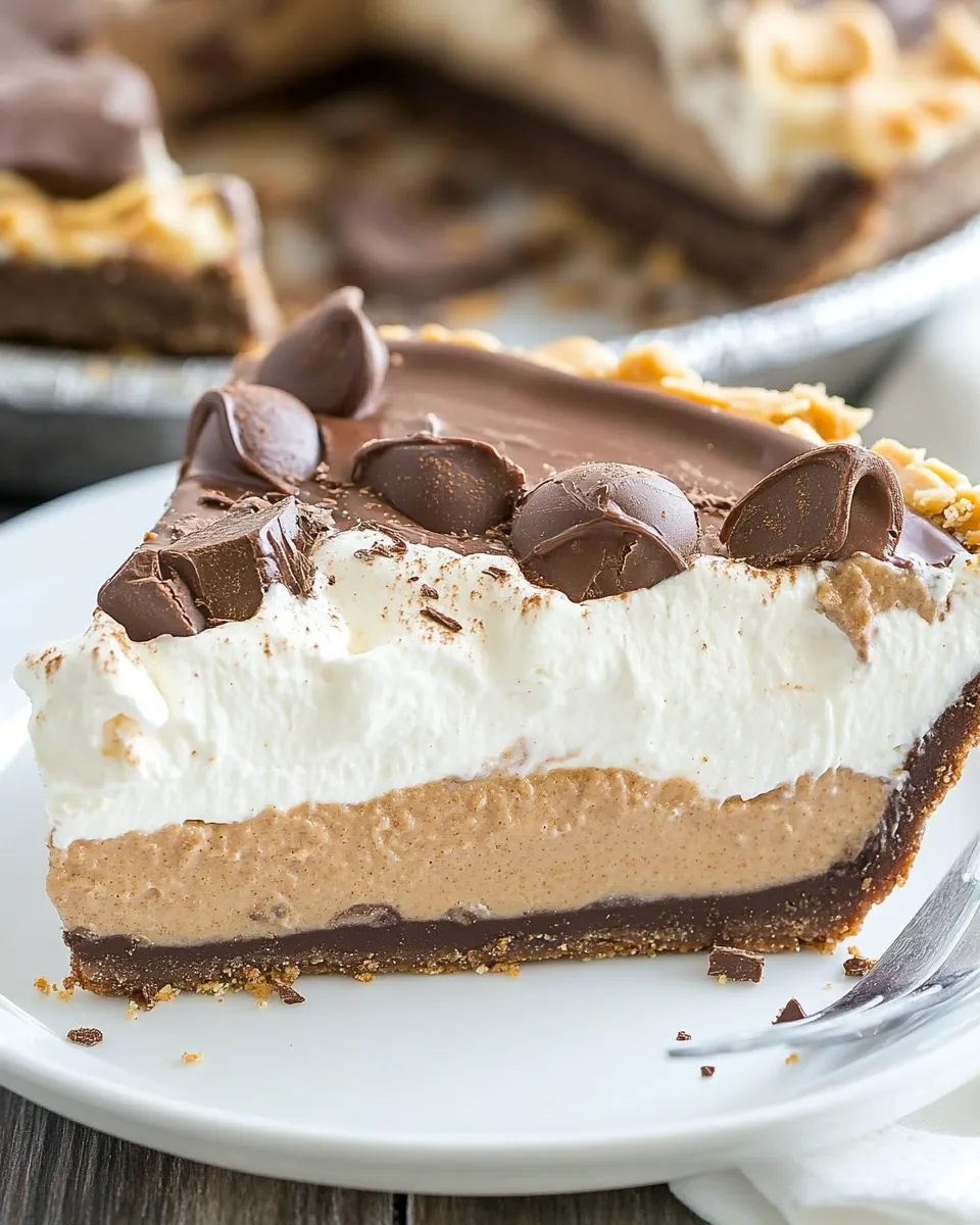 Best No-Bake Peanut Butter Chocolate Cream Pie shot