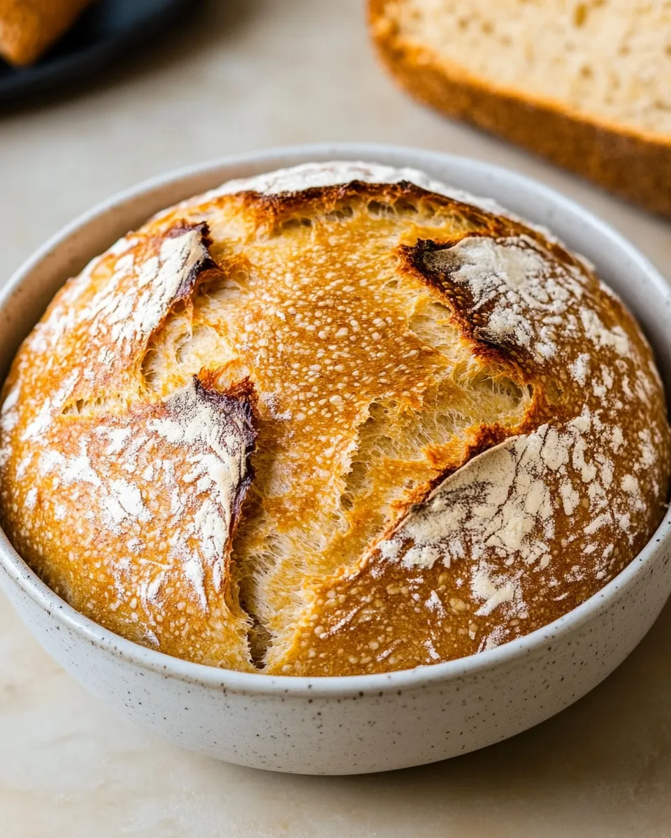Homemade No-Knead Whole Wheat Bread shot