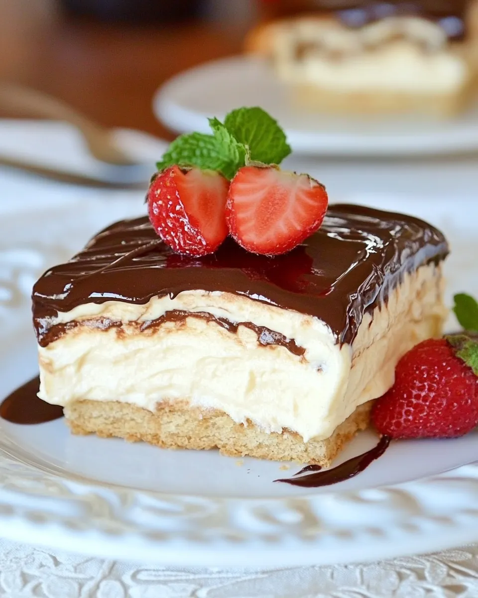 Delicious No Bake Eclair Dessert image