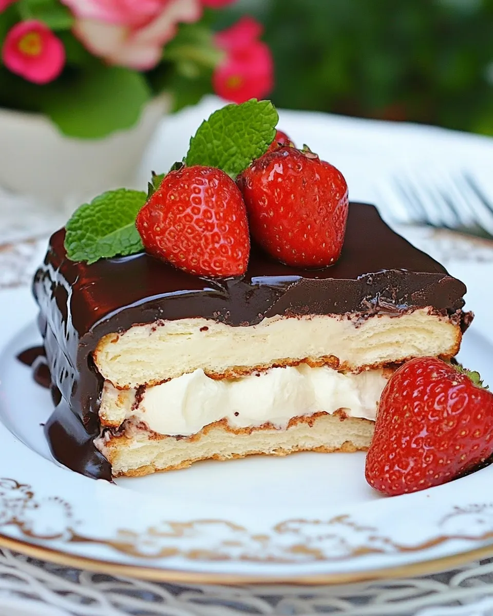 Classic No Bake Eclair Dessert recipe photo