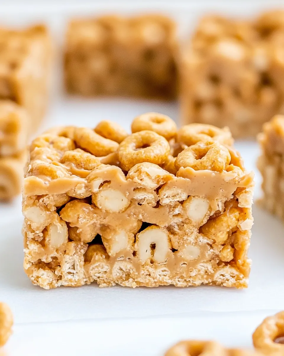 Easy No Bake Peanut Butter Cheerio Bars photo