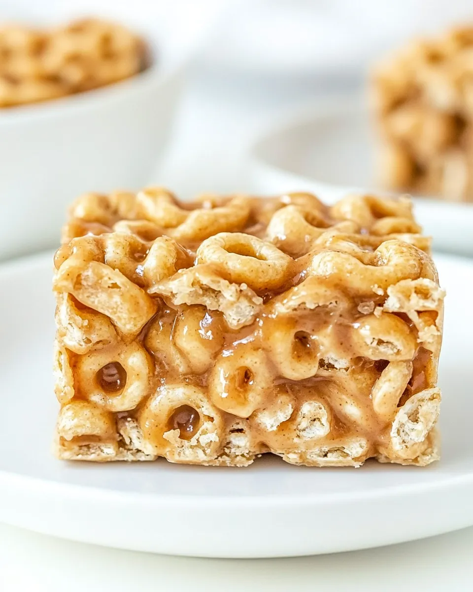 Quick No Bake Peanut Butter Cheerio Bars recipe photo