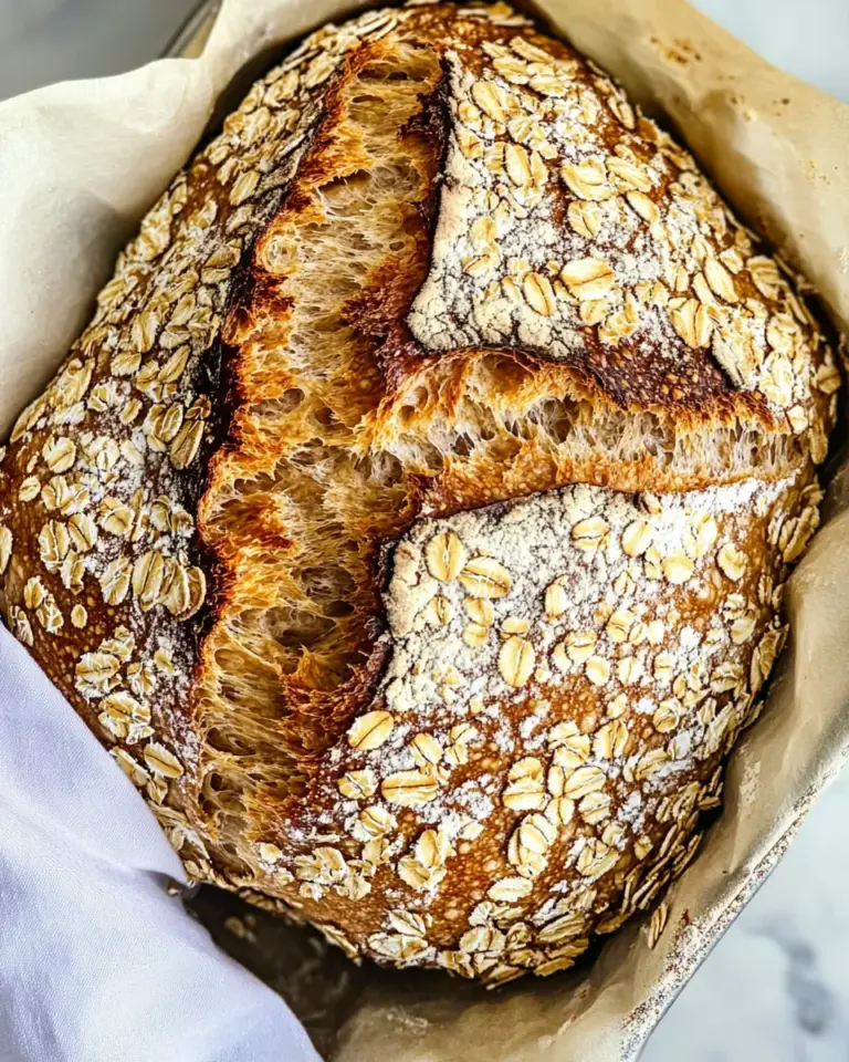 Homemade No Knead Honey Oat Bread photo