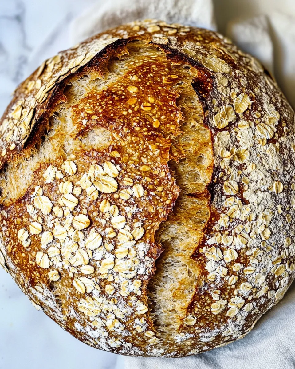 Easy No Knead Honey Oat Bread recipe photo
