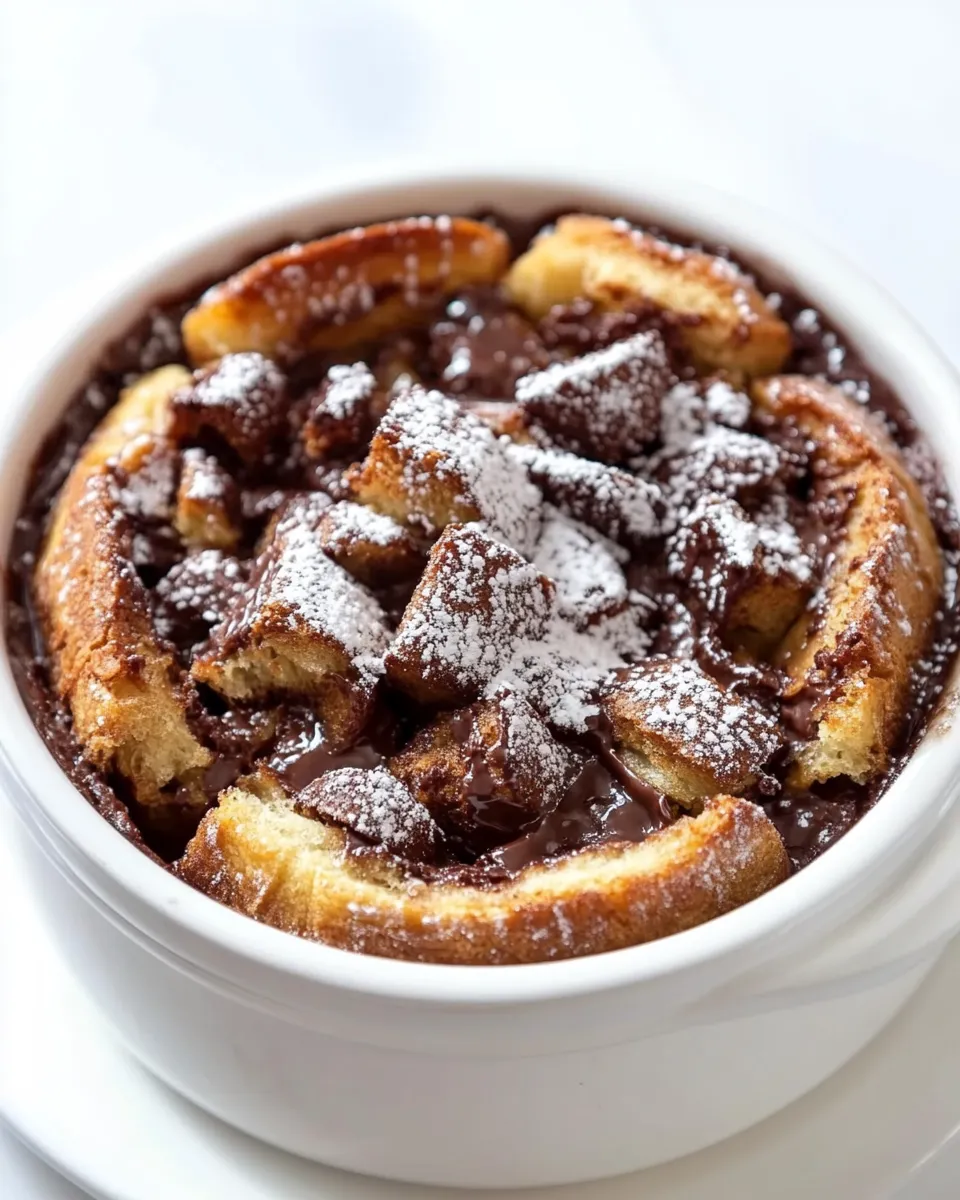 Easy Nutella Bread Pudding recipe photo