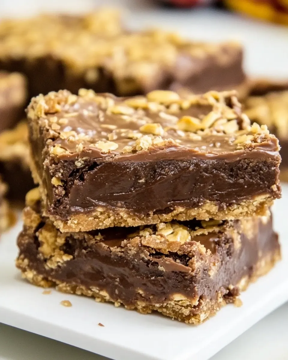 Delicious Nutella Fudge Bars food shot