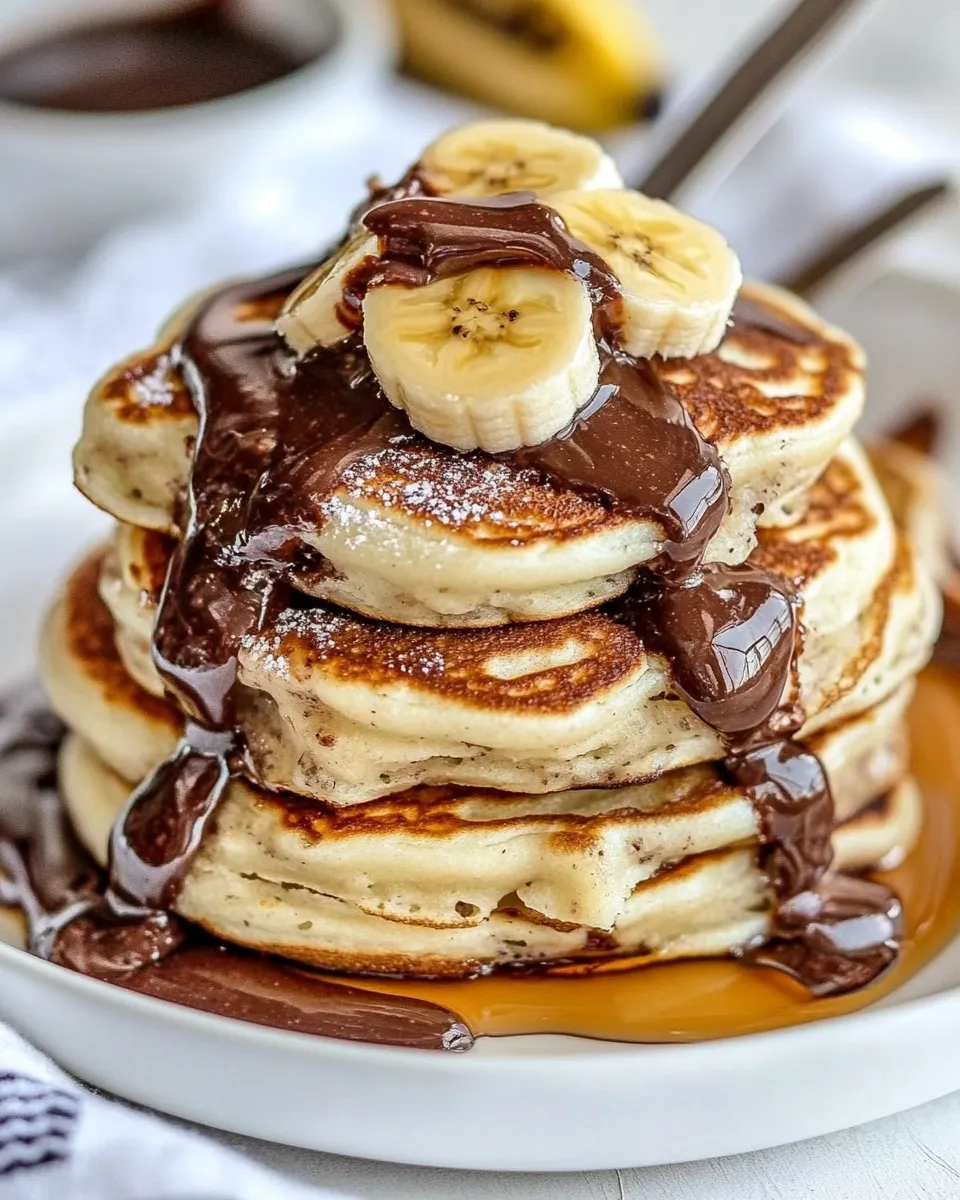 Delicious Nutella Stuffed Banana Pancakes shot