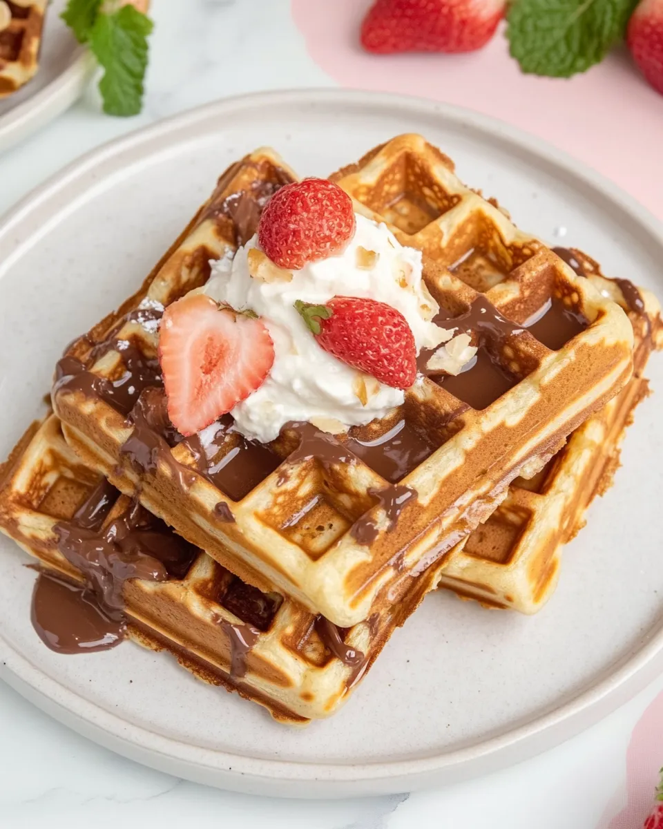 Delicious Nutella Waffles shot