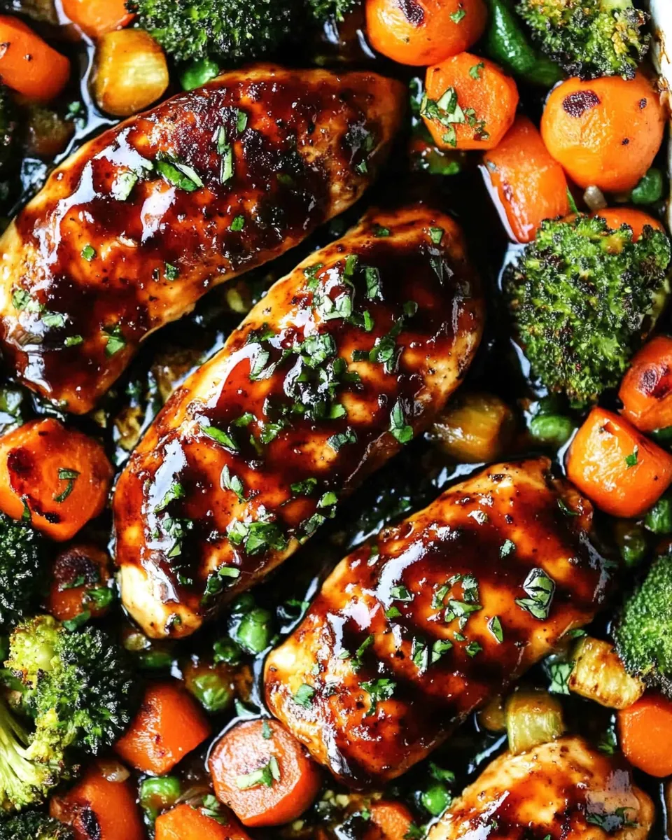 Savory ONE PAN Balsamic Chicken and Veggies image