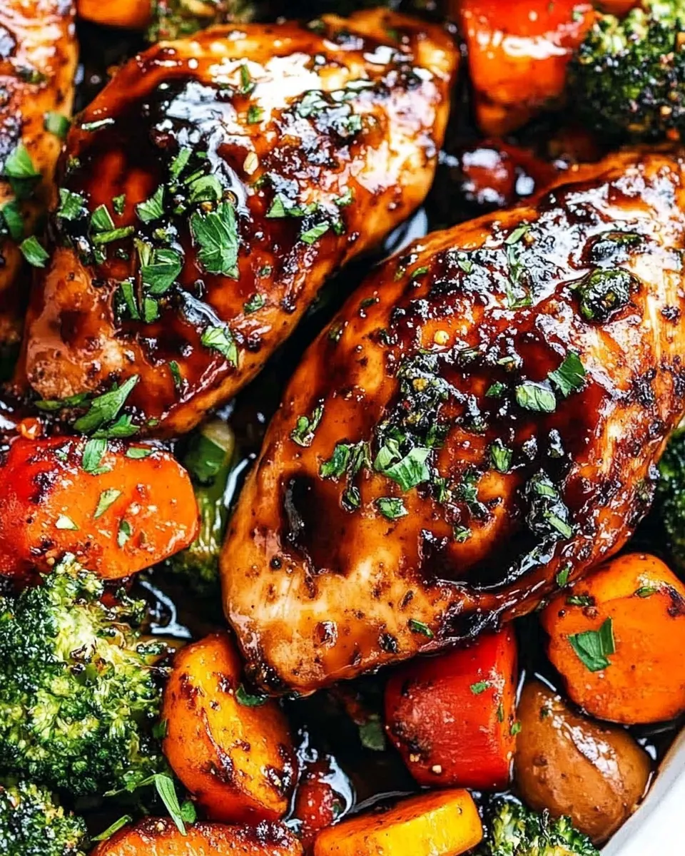 Delicious ONE PAN Balsamic Chicken and Veggies recipe photo