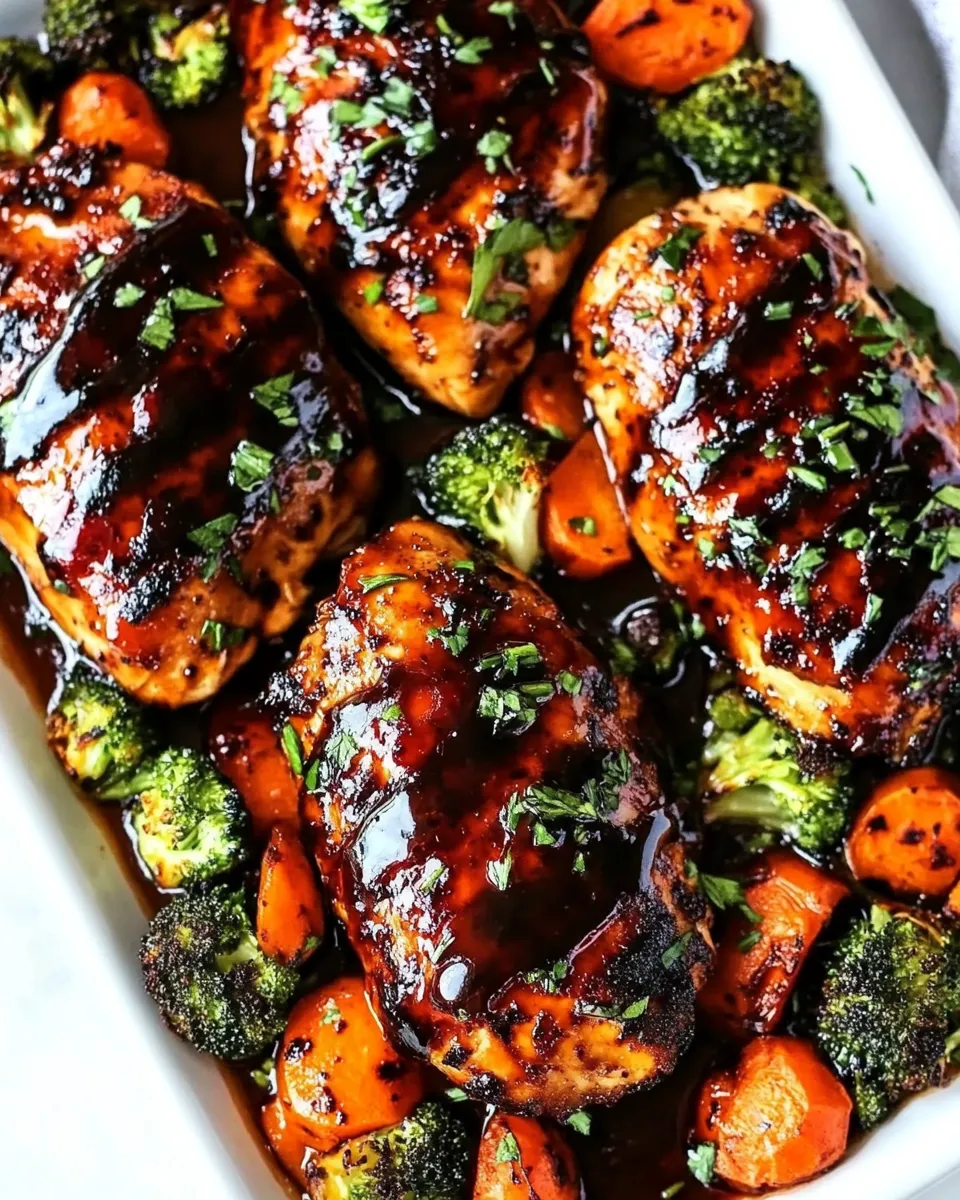 Healthy ONE PAN Balsamic Chicken and Veggies shot