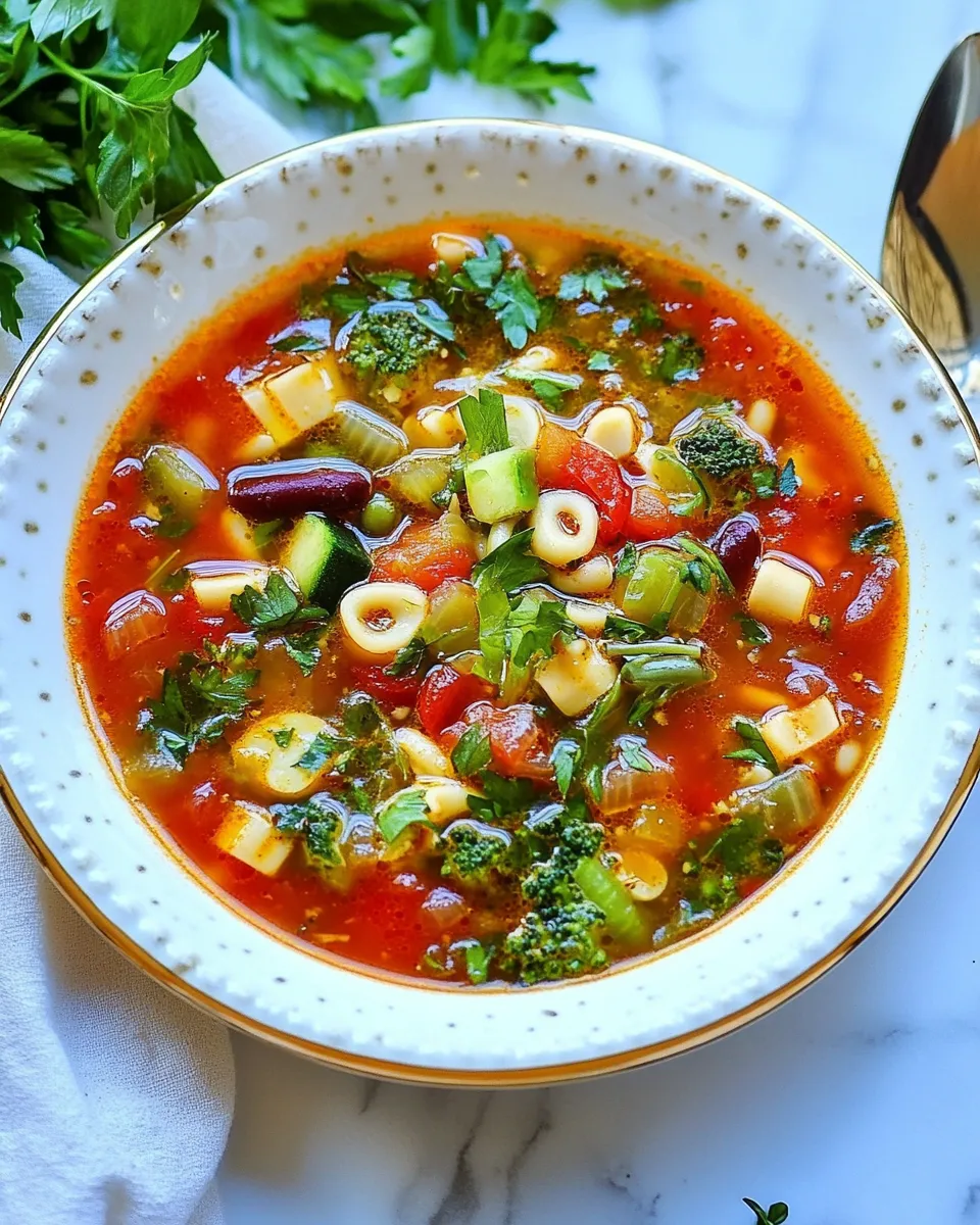 Easy Olive Garden Minestrone Soup Copycat Recipe: Hearty & Veggie-Packed shot