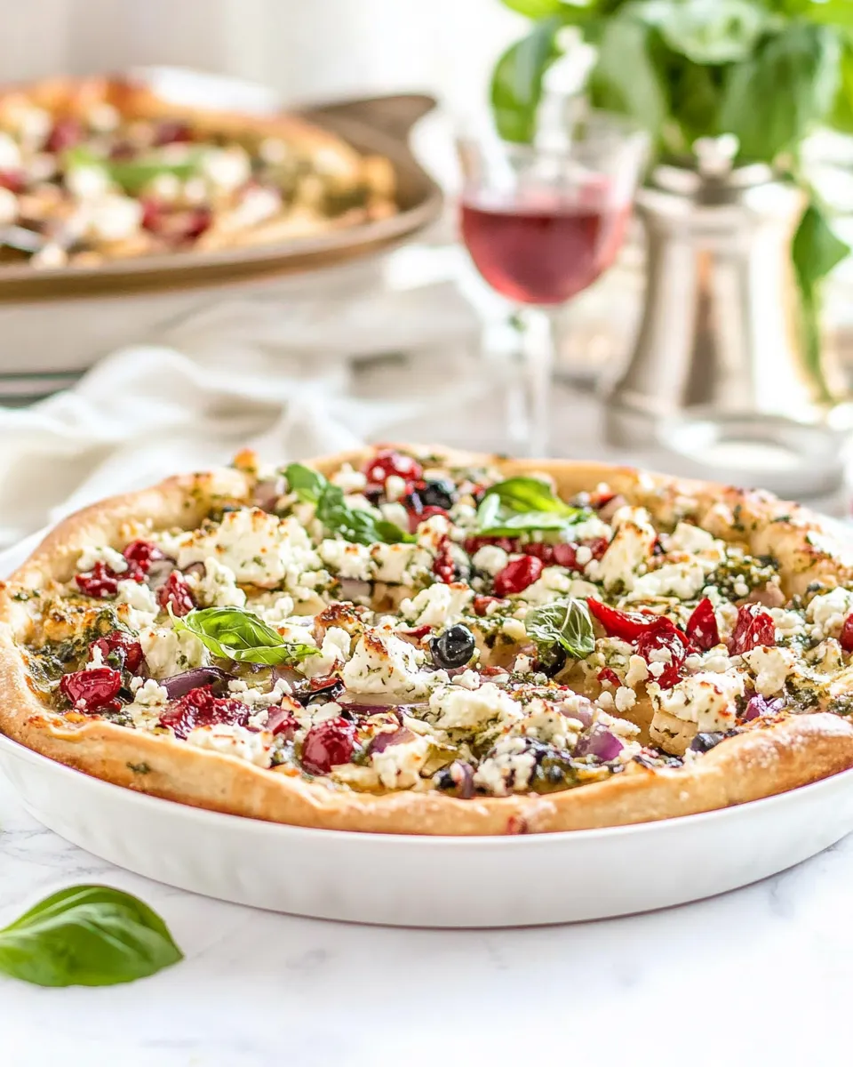 Homemade One-Dish Greek Pizza recipe photo