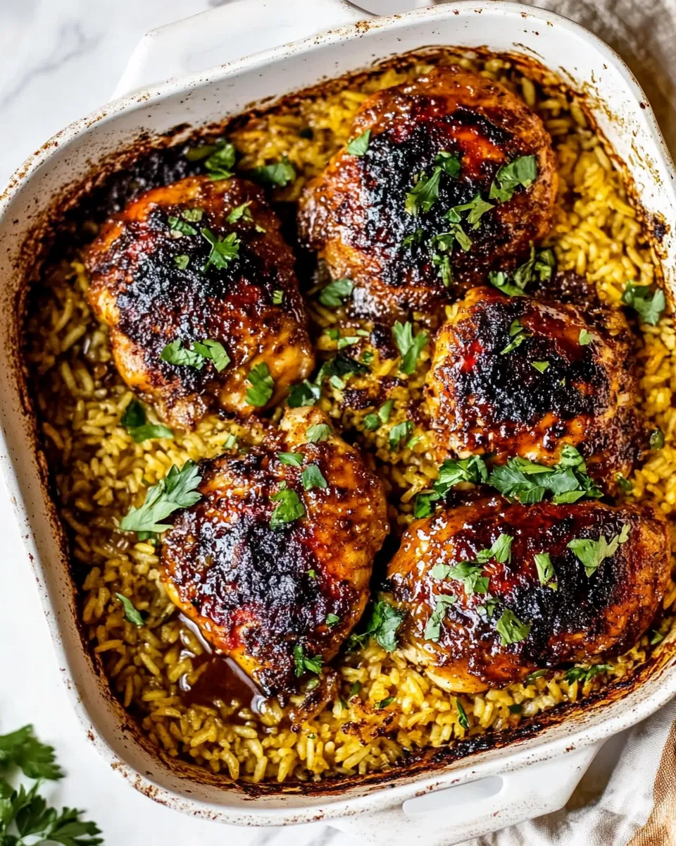 Homemade One Pan Chipotle Honey Chicken and Rice. dish image