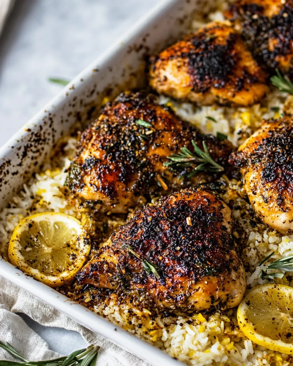 Easy One Pan Lemon Pepper Yogurt Chicken and Rice. photo
