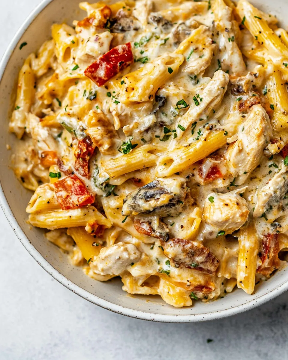Delicious One Pot Cajun Ranch Chicken Pasta. photo