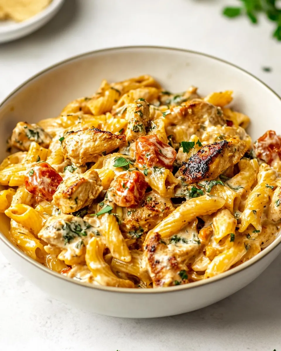Healthy One Pot Cajun Ranch Chicken Pasta. food shot