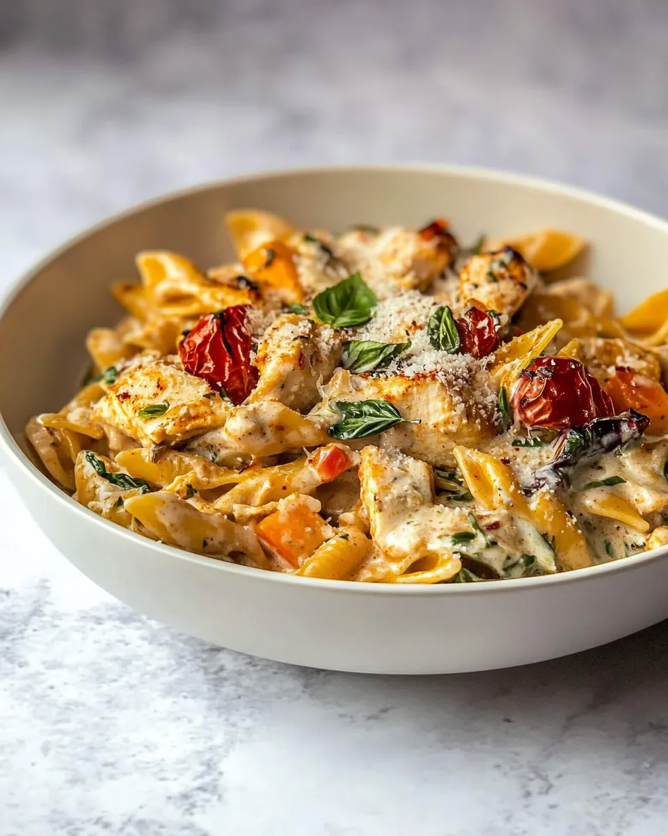 Classic One Pot Cajun Ranch Chicken Pasta. food shot