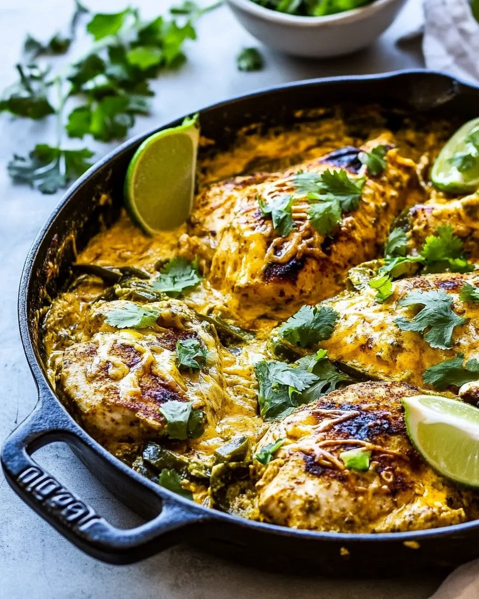 Easy One Skillet Cheesy Green Chile Chicken recipe photo