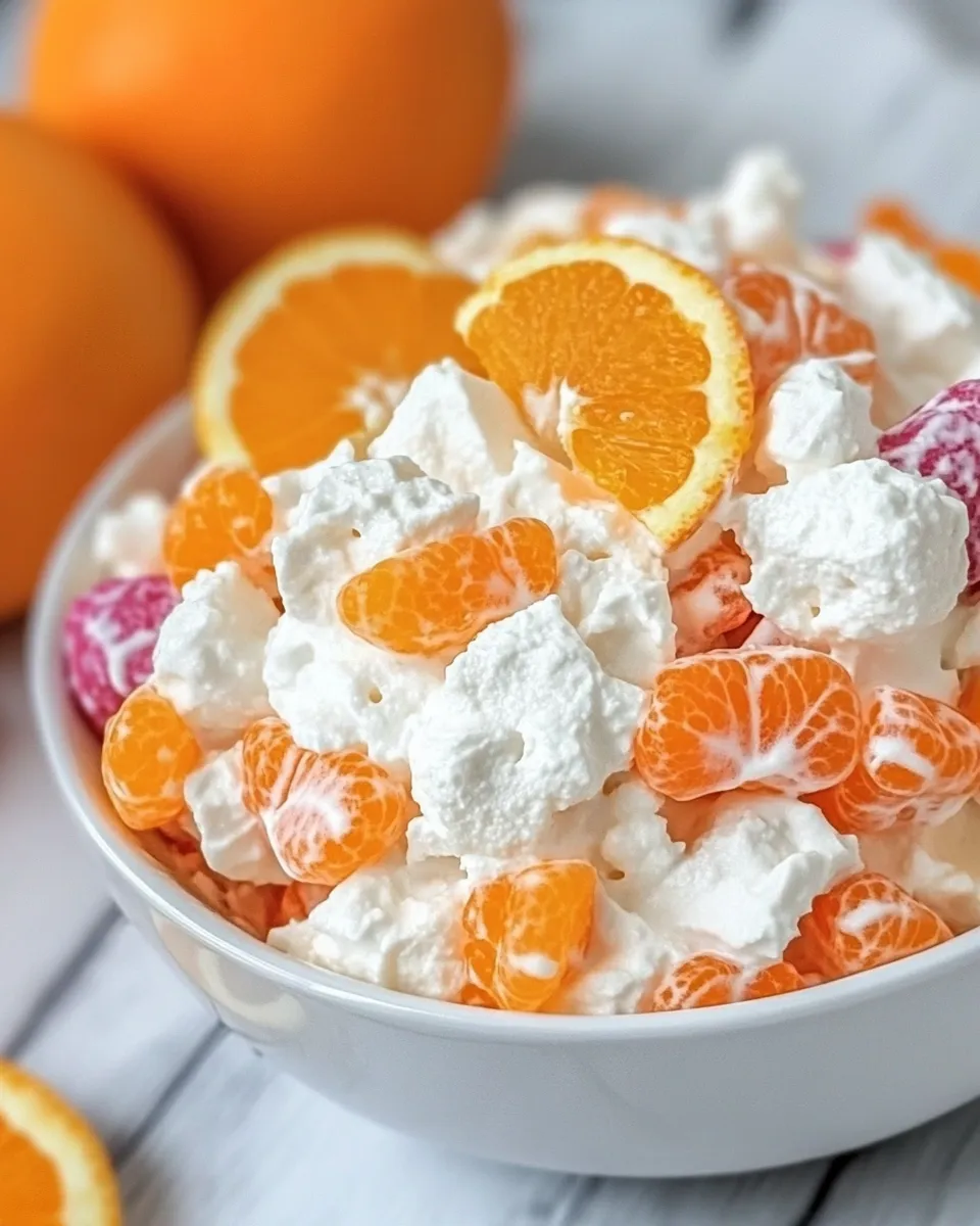 Easy Orange Fluff Salad Recipe shot