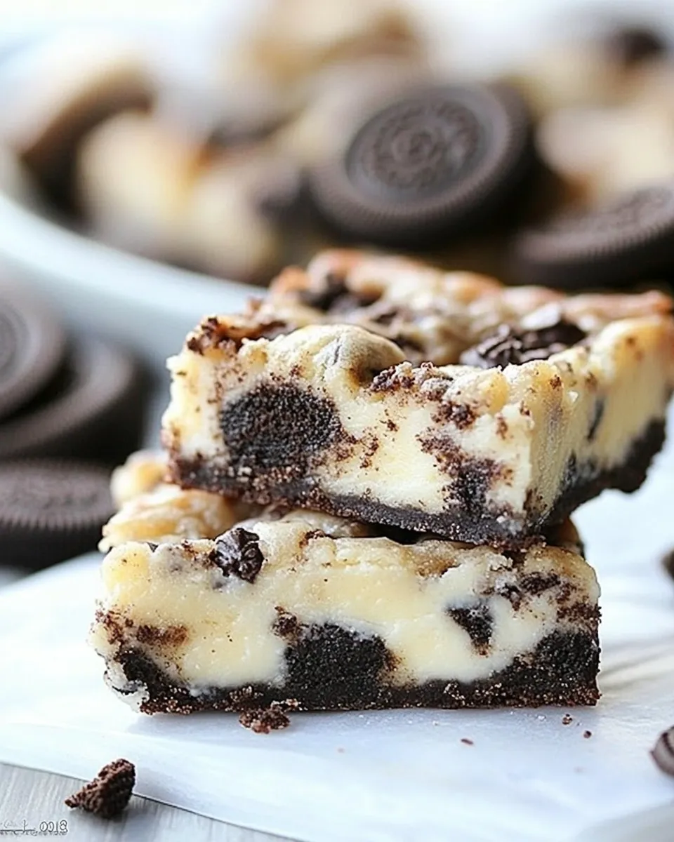 Homemade Oreo Cheesecake Cookie Dough Bars recipe photo