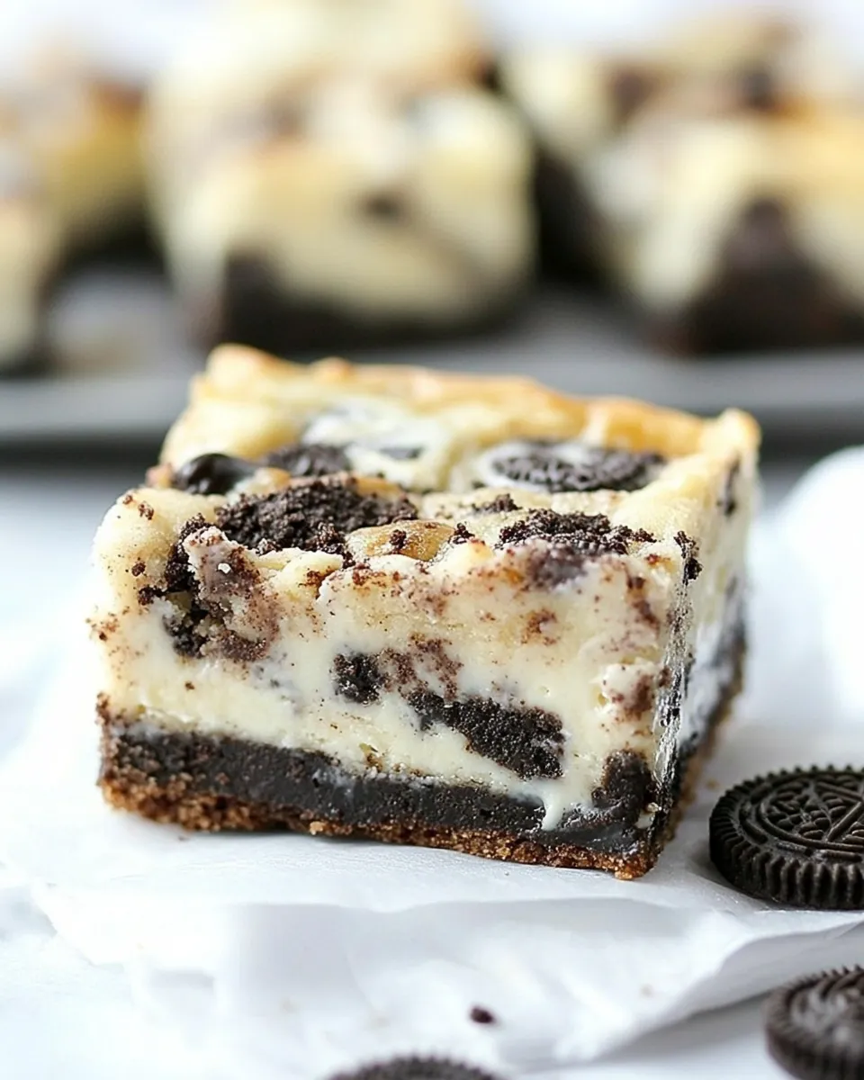 Best Oreo Cheesecake Cookie Dough Bars image