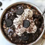 Fresh Oreo Chocolate Cobbler. shot