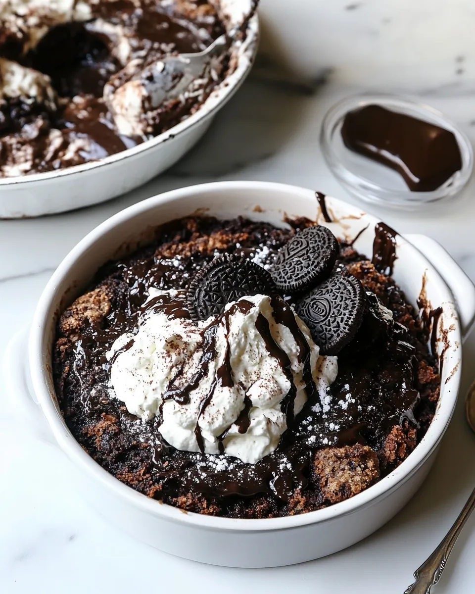 Sweet Oreo Chocolate Cobbler. dish image