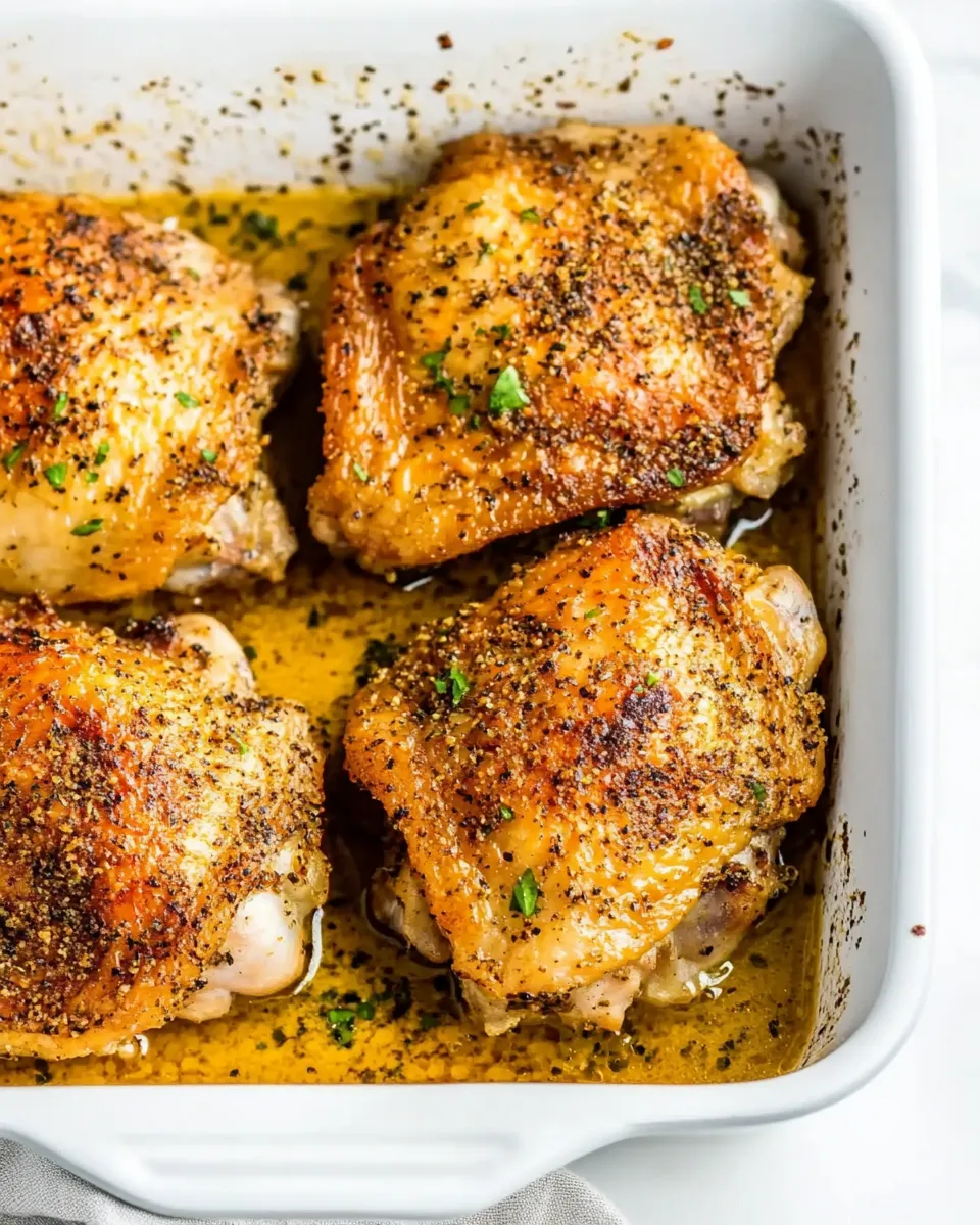 Homemade Oven Baked Chicken Thighs (With Crispy Skin!) recipe photo