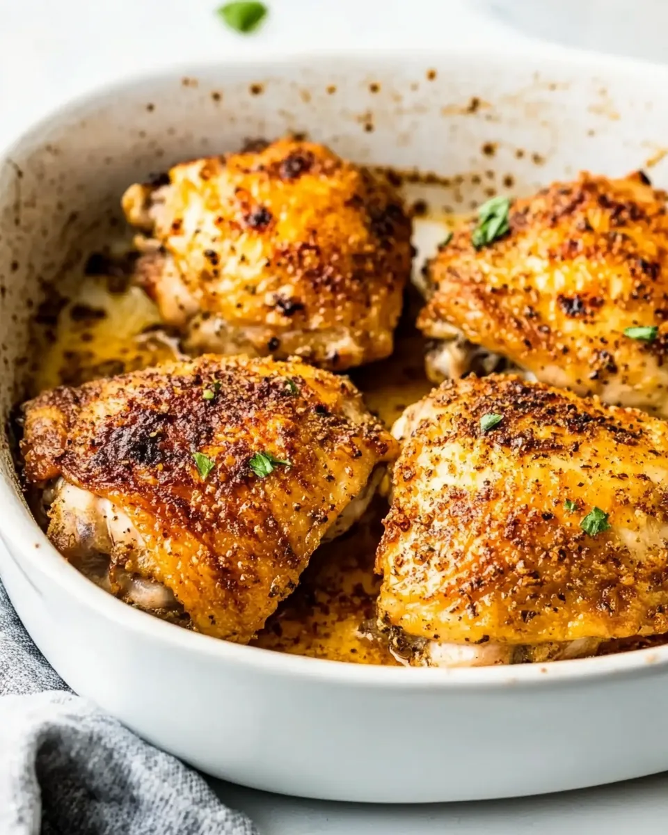 Classic Oven Baked Chicken Thighs (With Crispy Skin!) dish photo