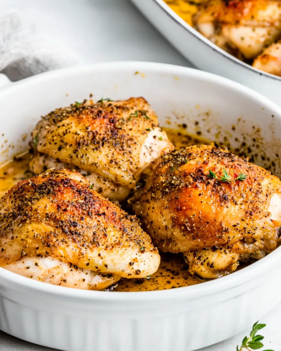 Easy Oven Baked Chicken Thighs (With Crispy Skin!) food shot
