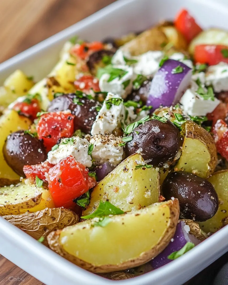 Easy Oven Baked Greek Potatoes recipe photo