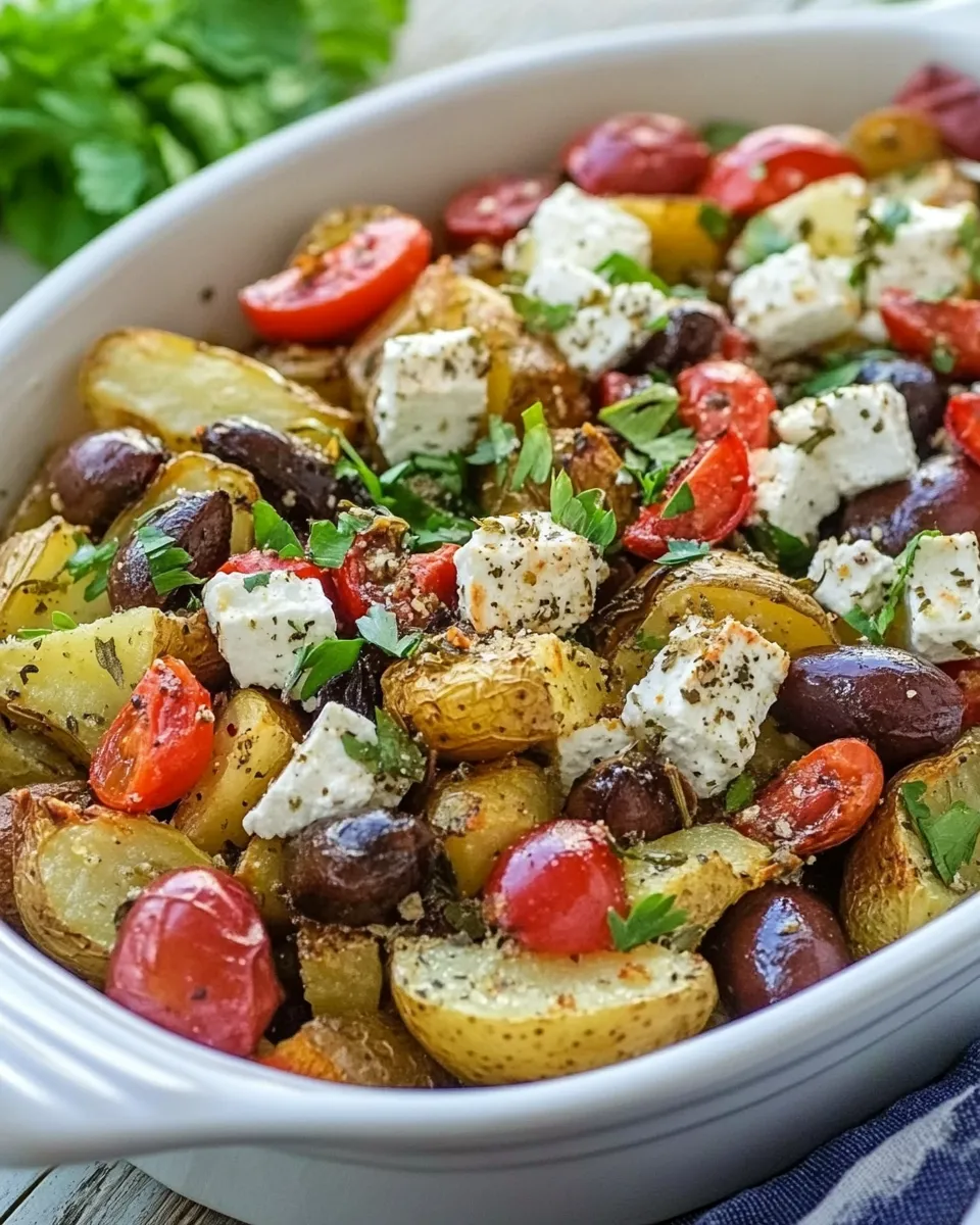 Delicious Oven Baked Greek Potatoes shot