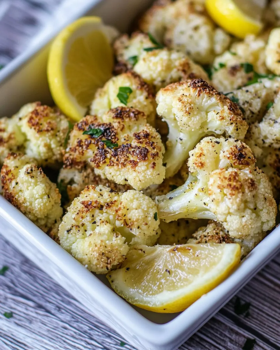 Delicious Oven Roasted Cauliflower with Garlic, Olive Oil and Lemon Juice image