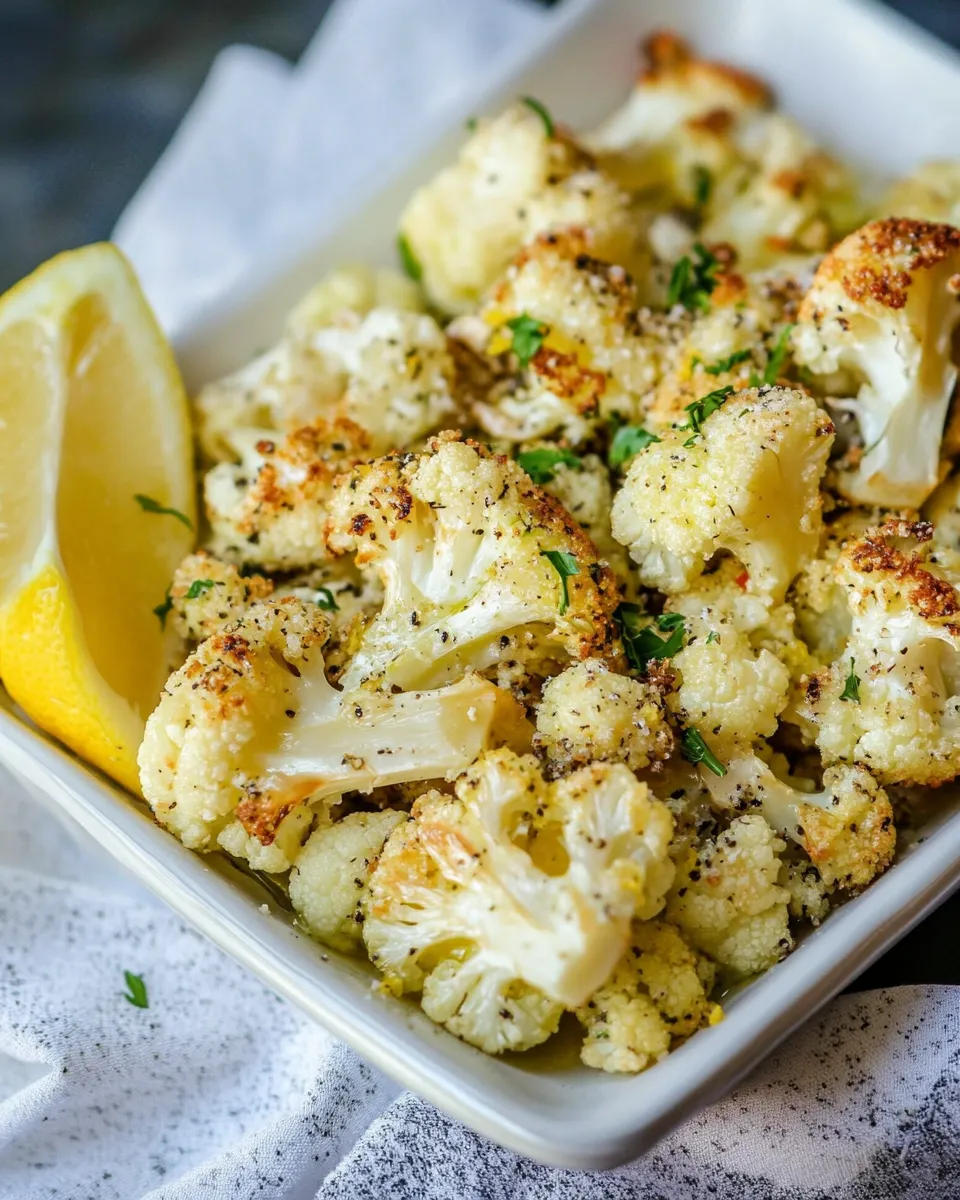 Savory Oven Roasted Cauliflower with Garlic, Olive Oil and Lemon Juice dish photo