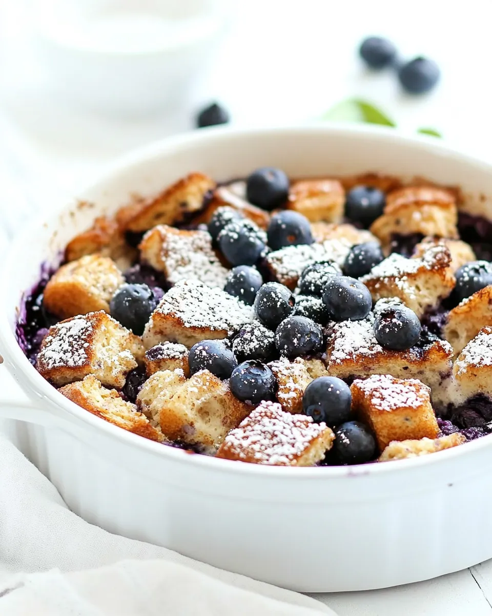 Delicious Overnight Blueberry French Toast Casserole shot