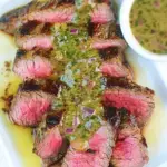 Homemade Pan-Seared Flat Iron Steak with Spicy Cilantro Sauce photo