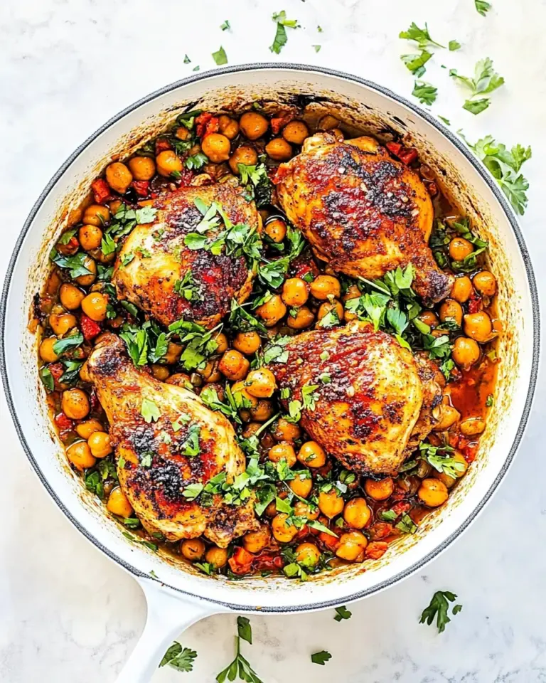 Homemade Pan Seared Chicken with Harissa Chickpeas Recipe photo